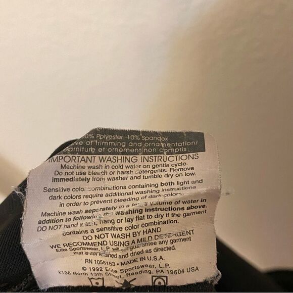 GK elite gymnastics competition leotard long sleeve black velvet rhinestone -S - Picture 6 of 9